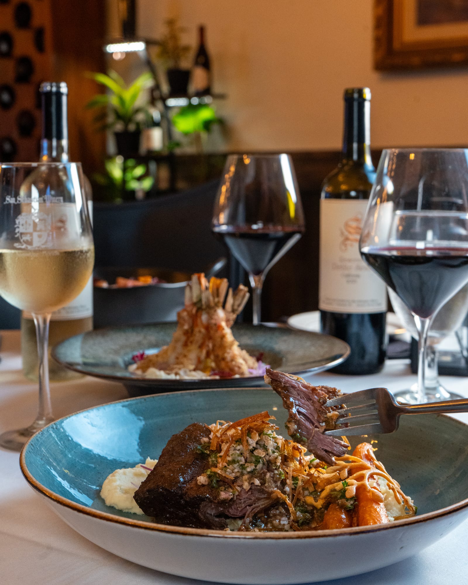 Artfully plated dish at La Cocina at The Cellar Upstairs